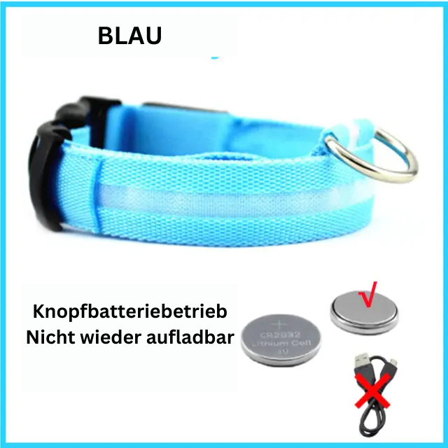 GlowWau-LED leuchtendes verstellbares Hundehalsband